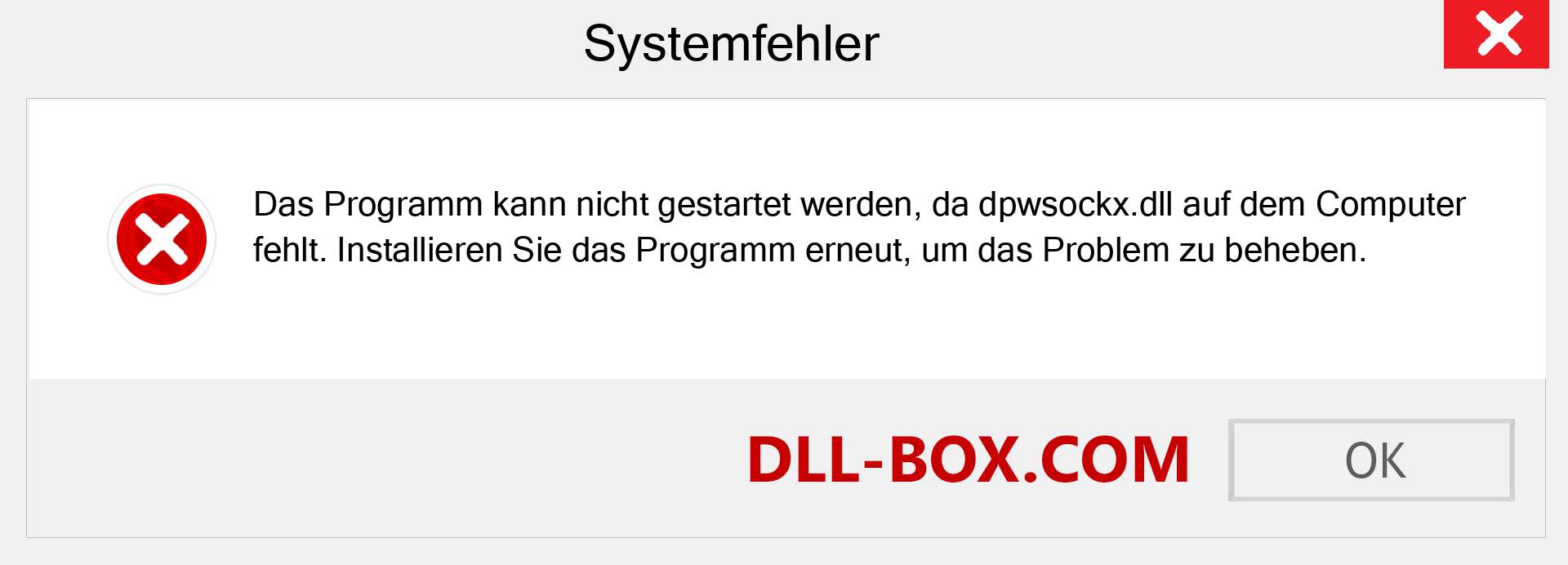 dpwsockx.dll-Datei fehlt?. Download für Windows 7, 8, 10 - Fix dpwsockx dll Missing Error unter Windows, Fotos, Bildern